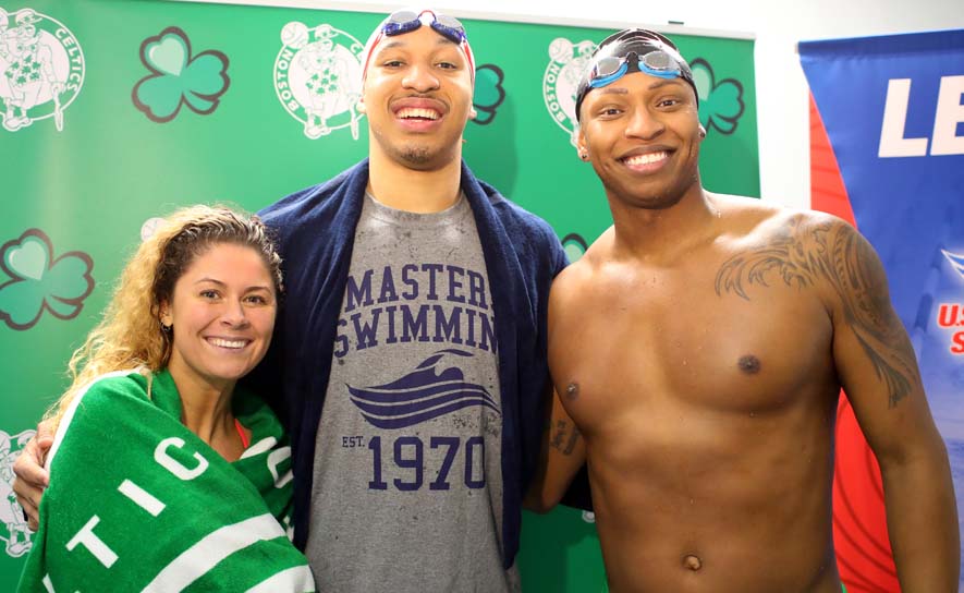 Elizabeth Beisel, Grant Williams and Cullen Jones - Boston Swim Clinic