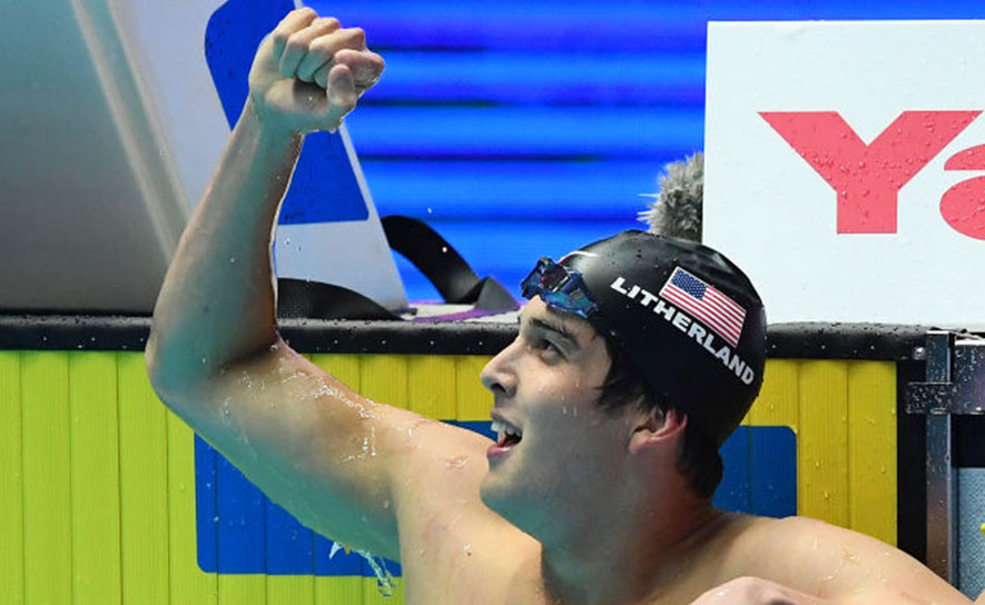 Jay Litherland Celebrating