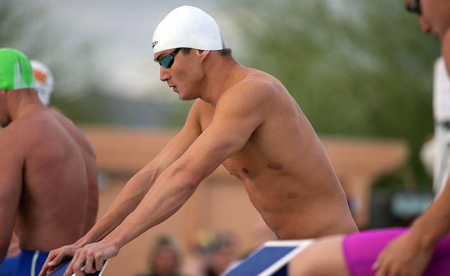 Nathan Adrian Race Start White Cap