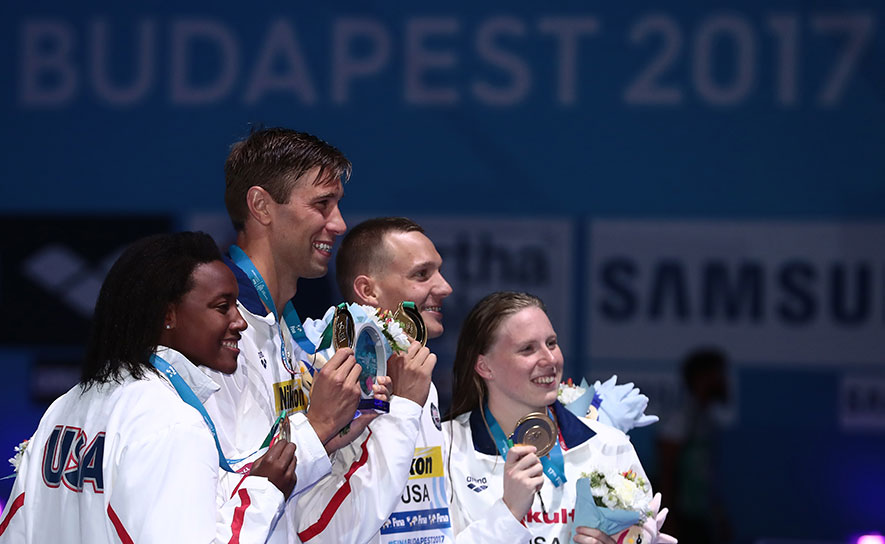 2017 Worlds Mixed 4x100 Medley Relay Medals