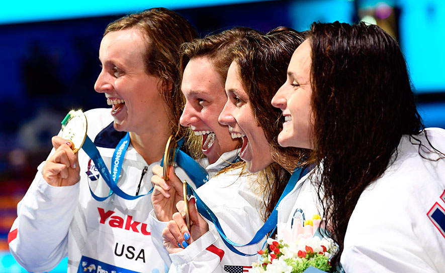 2017 Worlds Women's 4x200 Freestyle Relay Medals