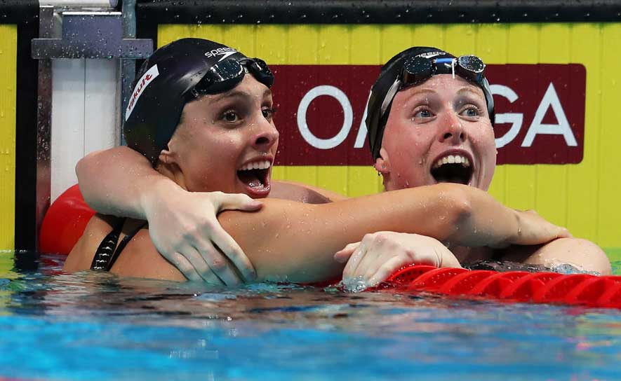 Katie Meili and Lilly King - 2017 Worlds