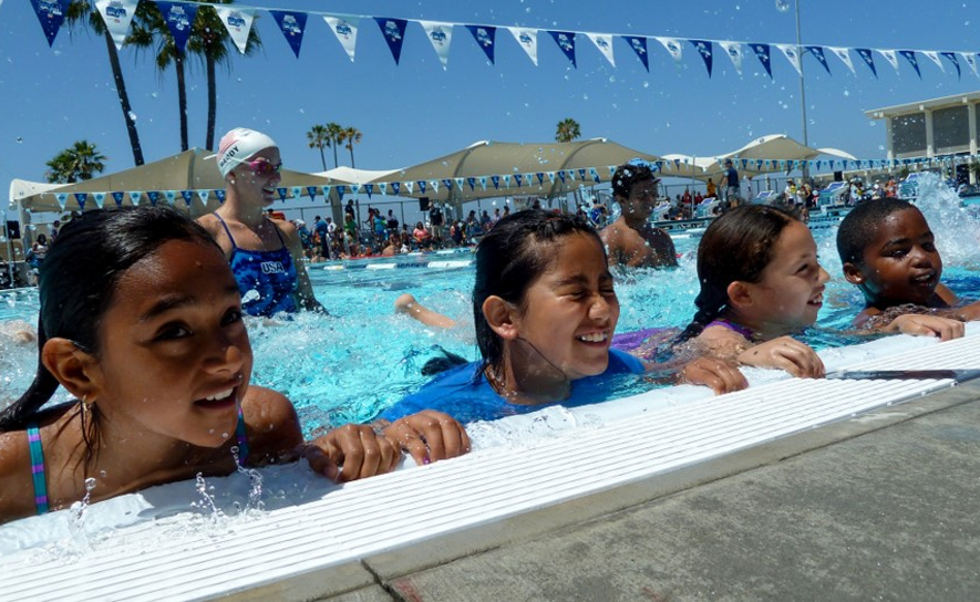 Age Group Swimmers Kicking