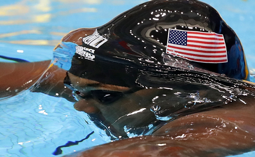 Black USA Swimming Cap