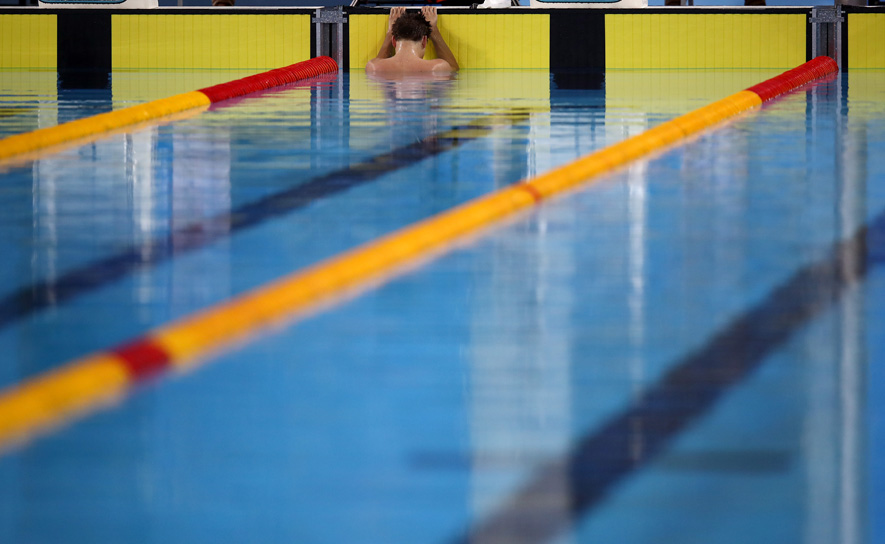 Disappointed Swimmer at the Wall