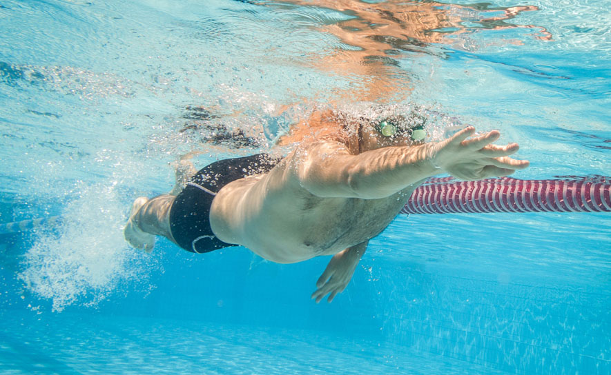 Male Freestyle Swimmer Underwater