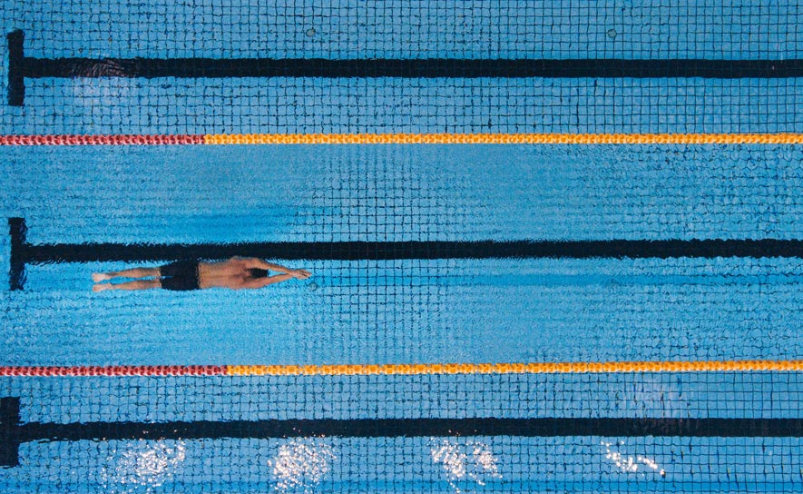 Swimmer Diving In from Above