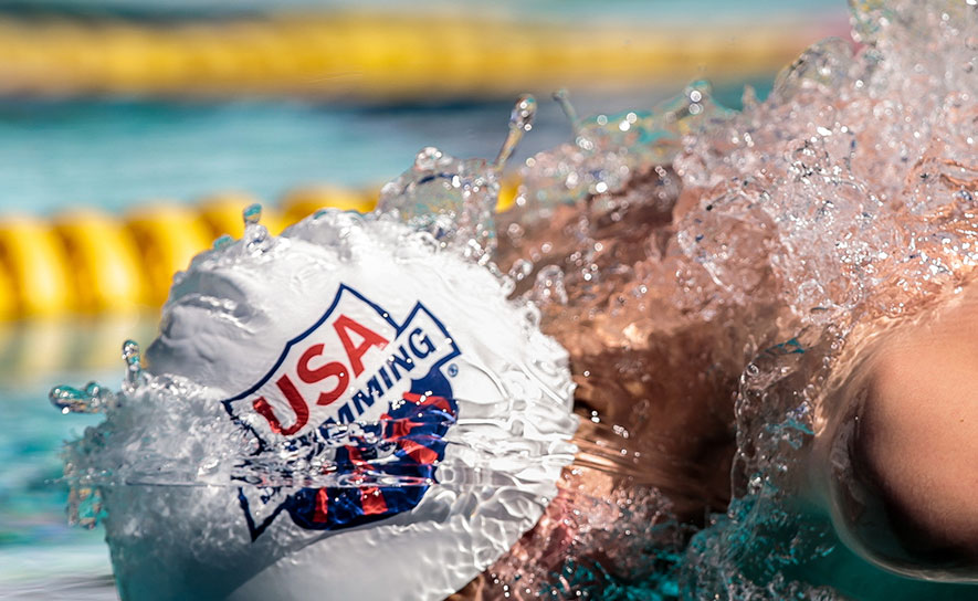 White USA Swimming Cap