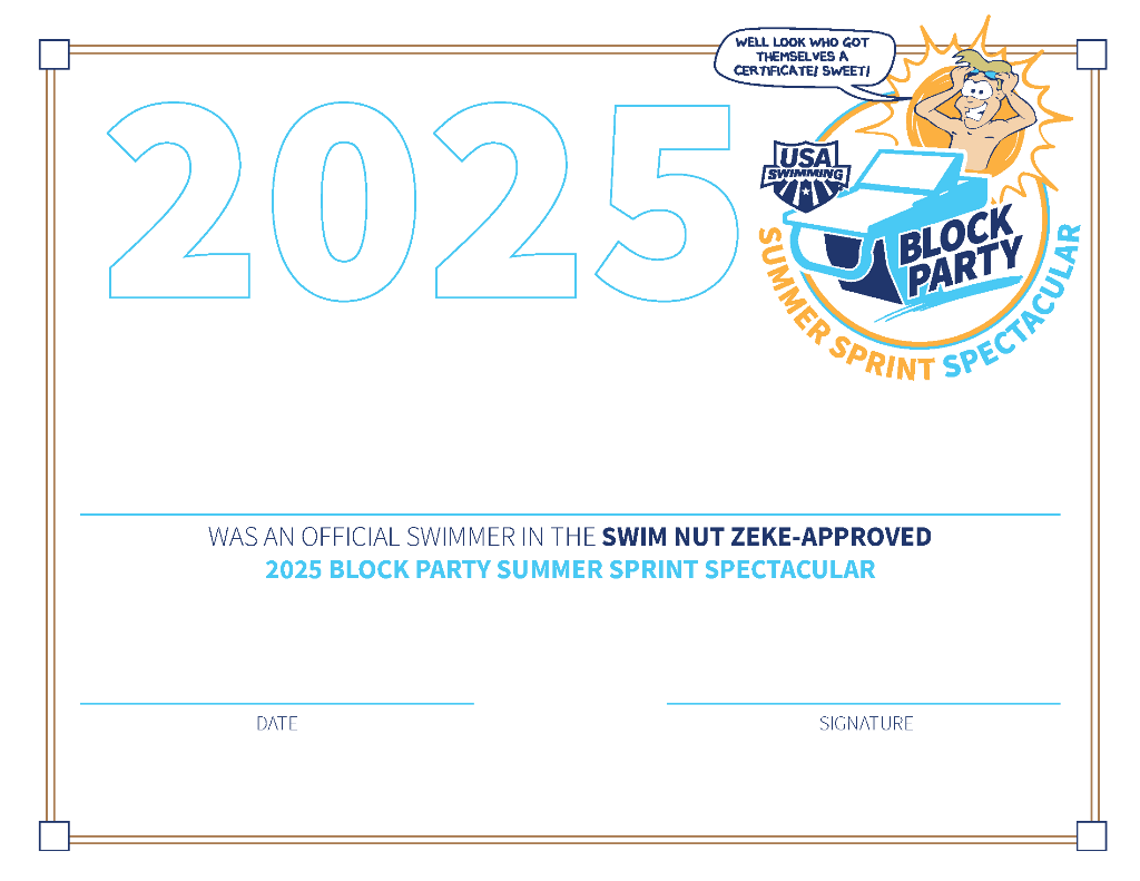 Summer Sprint Spectacular Certificate