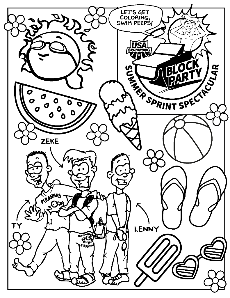 Summer Sprint Spectacular Coloring Page