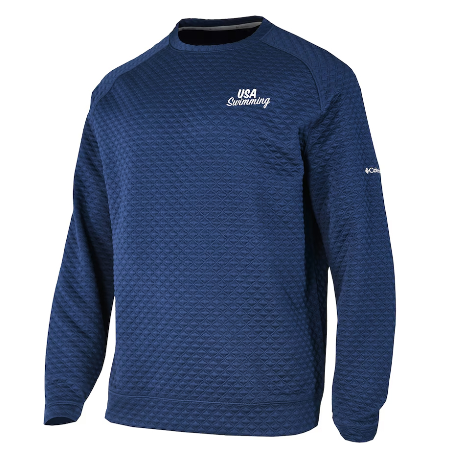 Show your support for USA Swimming with The Finder Pullover Sweatshirt from Columbia. The unique diamond-textured fabric and heat-sealed team graphics are a sophisticated twist on a classic wardrobe staple. Plus, this midweight sweatshirt is perfect for moderate temperatures and ideal for repping USA Swimming. |https://fanshop.usaswimming.org/mens-columbia-navy-usa-swimming-the-finder-pullover-sweatshirt/p-680070688639967642+z-8-4137428908?_ref=p-GALP:m-GRID:i-r16c0:po-48|0|cal2
