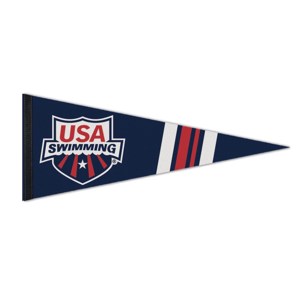 You're a devoted USA Swimming fan and love celebrating them as often as possible. Now you can show off that loyalty when you get this Team Swimming 12'' x 30'' Premium Quality Pennant from WinCraft. Featuring crisp graphics, this awesome perfect for you to celebrate your love of USA Swimming. |https://fanshop.usaswimming.org/wincraft-navy-usa-swimming-12-x-30-premium-quality-pennant/p-15141293109944+z-9363-2497365215?_ref=p-DLP:m-GRID:i-r1c0:po-3|0|stt3